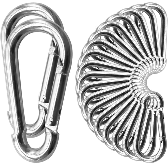 Ganchos Mosquetón REDOVANT M8 80mm Acero Galvanizado con Zinc para 500 lbs