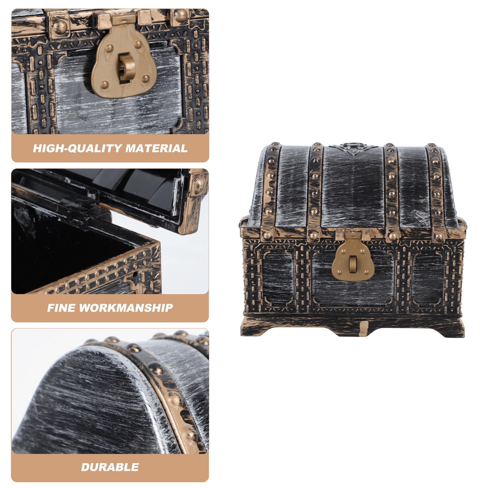 1pc Pirate Treasure Chest Children's Treasure Chest Retro Plastic Treasure Chest Toy