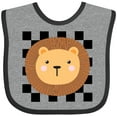 thumbnail image 3 of Inktastic Lion Zoo Animal Checkered Boys or Girls Baby Bib, 3 of 4