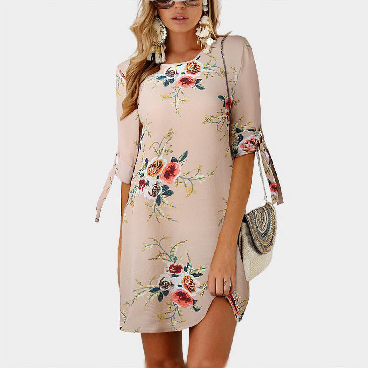 Women Summer Dress Boho Style Print ...