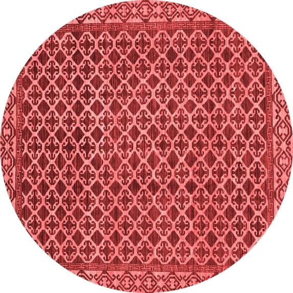 Ahgly Company Indoor Round Southwestern Red Country Area Rugs, 7' Round