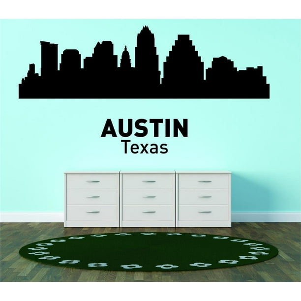 Austin Texas United States Major City Geographical Map Landmark Vinyl