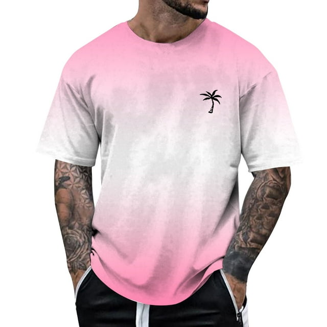 T-Shirt à Manches Courtes Imprimé pour Hommes Mode Florale Col Rond Haut Décontracté pour Printemps Été