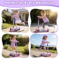 thumbnail image 6 of JoyStone Kick Scooter for Kids with LED Light Wheels & Music, 3 Adjustable Height Handlebars, Lean-to-Steer Technology, 3 Wheel Scooter for Toddlers Girls Boys Up to 110 Lbs, Purple, 6 of 11