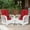 Red Cushions, variant on MEETWARM 3 Pieces Outdoor Wicker Swivel Rocker Patio Set, Rocking Chairs Rattan Patio Furniture Sets with Thickened Cushion and Glass-Top Coffee Table, Conversation Bistro Set, White Wicker/Navy