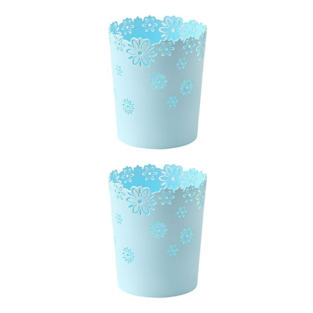 Wweixi Durable Trash Bin With Anti Slide Bottom Reliable And Convenient Prevents blue small size 2Set