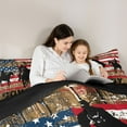 thumbnail image 5 of jejeloiu Western Cowboy Farmhouse Queen Comforter Set,Vintage American Flag Bedding Comforter Set For Boys Teens Reversible 3pcs, 5 of 8