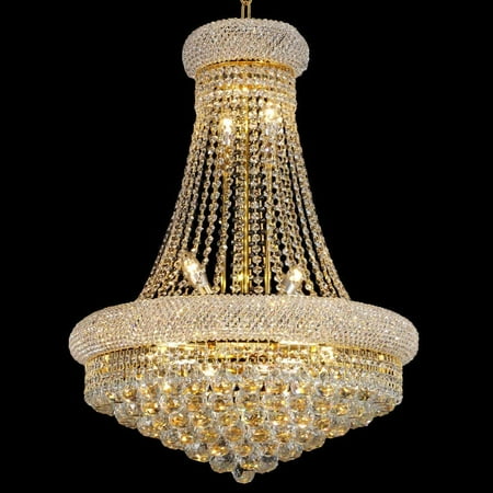 

20232023BEIRIO 13-Lights Golden Finish Classic Empire Style K9 Crystal Chandelier Ceiling Light for Living Room Foyer Dining Room Hallway Bedroom (24×31.5 inch) New Packaging Easy to Ins