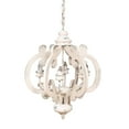 thumbnail image 5 of 25 Inch 6 Light Vintage Crown Chandelier Cottage Chic Distressed White Mango Wood - Saltoro Sherpi, 5 of 5