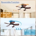 thumbnail image 3 of 25-Inch Low Profile Ceiling Fan with Light - Dimmable LED, 6-Speed and 3 CCT, Quiet DC Motor, Remote Control, 5 Walnut Blades for Indoor/Outdoor, 3 of 8
