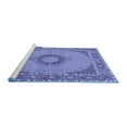 thumbnail image 2 of Ahgly Company Machine Washable Indoor Square Medallion Blue Traditional Area Rugs, 5' Square, 2 of 4