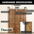 thumbnail image 4 of Homacer Brushed NickelSingle Track Bypass Sliding Barn Door Hardware Kit, for Two/Double Doors, 7ft Long Flat Track, Spoke Wheel Design Roller, Heavy Duty, for Interior Use, 4 of 5