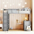 thumbnail image 2 of CoSoTower Twin Size Loft Bed with Ladder, Shelves, and Desk, Gray, 2 of 9