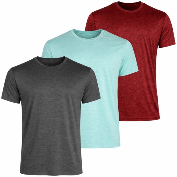 3-Pack Men's Moisture Wicking Performance Short Sleeve Tee (S - 3XL)