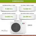 thumbnail image 4 of Cooper & Hunter Mini Split AC Heat Pump Ductless 3 Zone 12000 12000 12000 BTU 23.8, 4 of 7