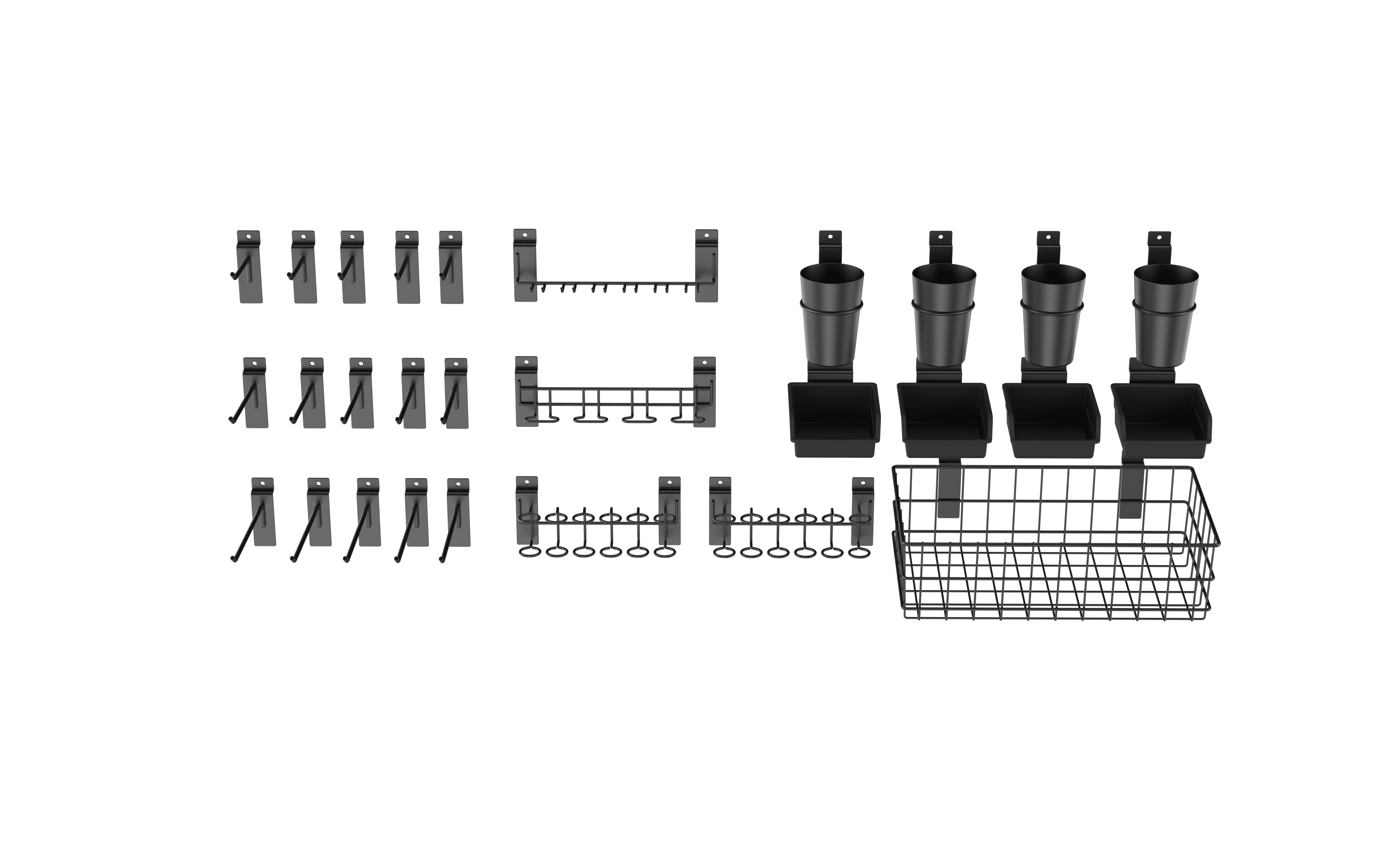 Hyper Tough 28-Piece Slatwall Accessories Organizer Kit for Garages, Workshops, and Utility Space