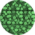 thumbnail image 1 of Ahgly Company Indoor Round Abstract Emerald Green Modern Area Rugs, 6' Round, 1 of 4