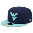thumbnail image 3 of Men's New Era Navy/Light Blue West Virginia Mountaineers 59FIFTY Fitted Hat, 3 of 5