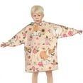 thumbnail image 3 of Corgi Dog and Flower Florals Blanket Hoodies for Kids 6-13YR Oversize Wearable Blanket Hoodies for Boys Girls Teens, 3 of 7
