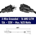 thumbnail image 2 of Campanas con cable de extensión de 6 pies para exteriores, 16 AWG, resistentes, 2 of 7