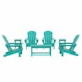 thumbnail image 5 of WestinTrends Malibu 7-Pieces Outdoor Patio Furniture Set, All Weather Outdoor Seating Plastic Adirondack Chair Set of 4, Coffee Table and 2 Side Table, Turquoise, 5 of 13