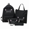 thumbnail image 5 of AuroraX Cute Cat Ears Pattern Backpack,tote Bag,Crossbody Bag & Pencil Case 4 Set,Waterproof,Lightweight Capacity,Solid,Black, 5 of 5