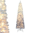 thumbnail image 1 of Costway 6 FT Snow-flocked Artificial Christmas Tree with 220 Warm White LED Lights, 8 Modes, 1 of 10