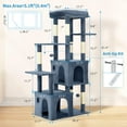 thumbnail image 4 of QinaQin 61 Inch Cat Tree for Large Cats, Multi Level Tower with Oversized Perch, Beds and Sisal Scratching Post, 4 of 7