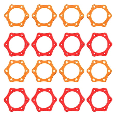 

16pcs Plastic Microphone Stand Skidproof Circle Mic Anti-slip Ring KTV Replacement for Outdoor Shop Home (Orange Red)