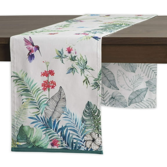 Maison d' Hermine Tropiques 100% Cotton Table Runner for Party | Dinner | Holidays | Kitchen | Spring/Summer [Double Layer (14.5 Inch by 108 Inch)]