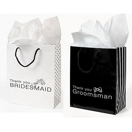 12 Pc Wedding party Gift Bag Assortment - Includes 6 Bridesmaid 6 ...