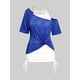thumbnail image 1 of Camiseta Talla Extra de Blouson Top con Cadena de Satén Rosegal  Camisetas tallas grandes, 1 of 5