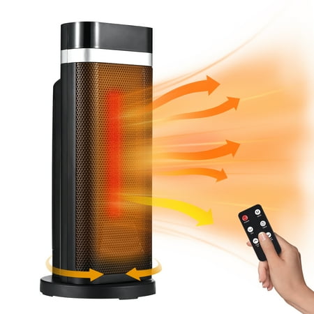 

Space Heater Electric Heaters 750W/1500W Ceramic Heater Fan 4 Modes 12h Timer with Safe Overheating and Tip Over Protection Heating Settings for Bedroom Office Indoor
