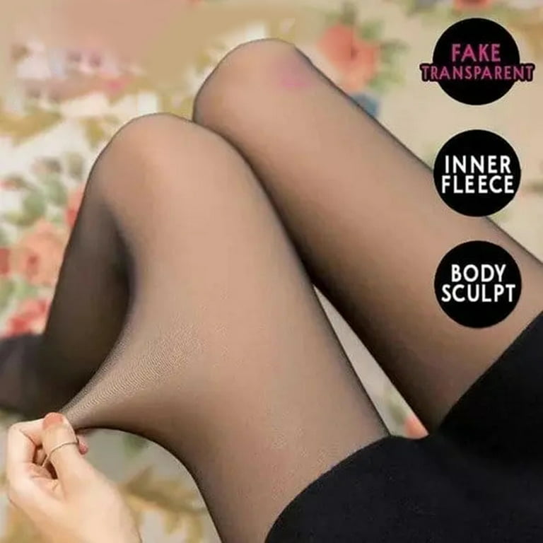 Karcher Skin Toned Translucent Warm Pantyhose High Waist 1 Piece Leggings  for Women New