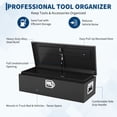 thumbnail image 3 of Diamond Plate Steel Truck Bed Tool Box, Heavy Duty Storage Organizer with Lock Keys & Side Handle for Pickup RV Trailer-Upgrade Black, 3 of 8