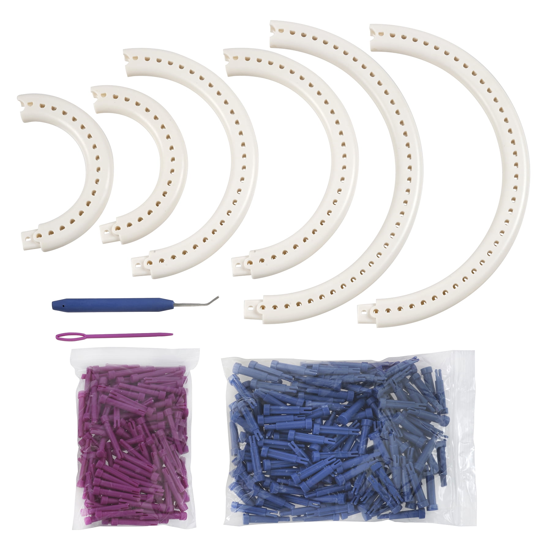 Build-a-Loom Round Kit by Loops & Threads - Customizable Loom for Knitting and Weaving - Accommodates Different Weight Yarn - 1 Pack