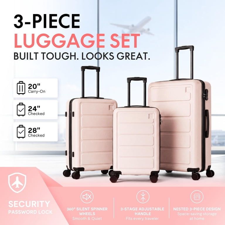 Howcool 3-Piece ABS Hardshell Luggage Set With TSA Lock photo 2