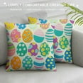 thumbnail image 3 of Nawypu Easter Pillow Covers, Easter Colorful Egg Throw Pillows Outdoor Spring Farmhouse Pillow Case Easter Decorations for Home Couch Sofa, 3 of 5
