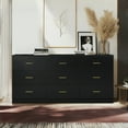 thumbnail image 2 of Tcbosik 9-Drawer Dresser, Chest of Drawers, Storage Organizer with Gold Handle for Closet, Bedroom, Living Room, Black, 2 of 7