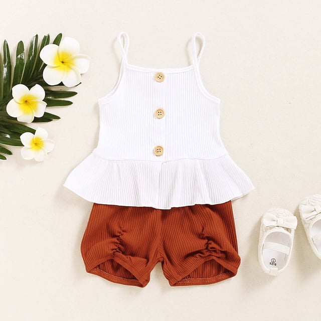 LSLJS Girls' Summer New Strip Printed Solid Color Top and Shorts Two-piece Set Summer Clothes Kids Clothing Trendy 2024