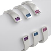 Personalized Sterling Birthstone Cuff Aquamarine