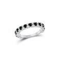 thumbnail image 1 of FB Jewels 10kt White Gold Womens Round Black Color Enhanced Diamond Wedding Band Ring 1.00 Cttw, 1 of 1