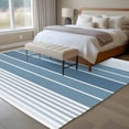 thumbnail image 5 of Blue Ombre Stripe Large Area Rugs for Bedroom Living Room, Soft Non Slip Carpet Bedside Rug, Farmhouse Striped Gradient Rectangular Floor Cover Kitchen Accent Rug 6'x9' for Dining Room/Office, 5 of 9