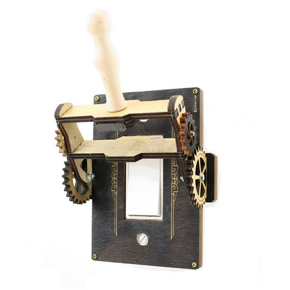 Green Tree Jewelry 8101E 4.50 x 5.37 in. Steampunk Rocker Throw Switch, Black Satin