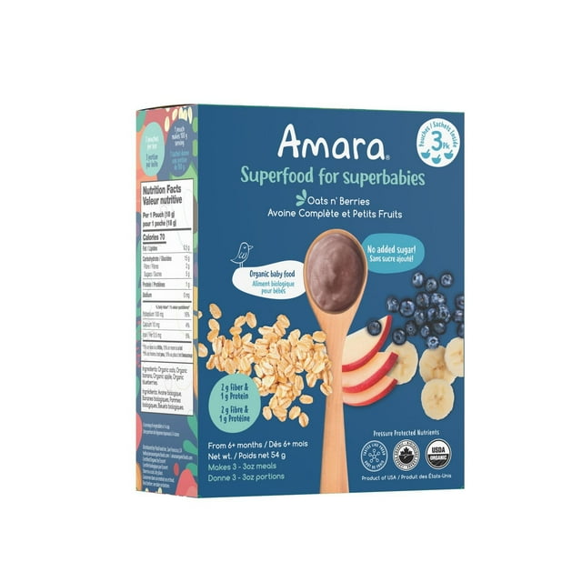 Amara Avoine et baies Aliments biologiques pour bébés