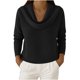 thumbnail image 2 of Uootdi Women's Waffle Knit Tops Cowl Neck Long Sleeve Clothes Trendy Casual Loose Relaxed Fit Knit Pullover Gift, 2 of 9