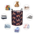 thumbnail image 6 of Balery Leopard Print Round Laundry Basket with Handles Waterproof Freestanding Laundry Hamper for Clothes Toys in the Dorm and Family-Medium, 6 of 8