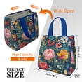 thumbnail image 3 of Pioneer Flower Floral Print Pattern Insulated Lunch Bag for Women & Adults,Large Portable Soft Cooler Lunch Bag,Thermal Food Storage Tote with Pearl Cotton,8.66L,8.75x5.75x9.5 Inch, 3 of 6