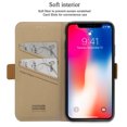 thumbnail image 2 of iPhone X Case, Mignova Genuine Leather Magnetic Closure Card Slot Wallet Case Cover with kick stand, ID & Credit Card Pockets for Apple iPhone X (Gold), 2 of 5