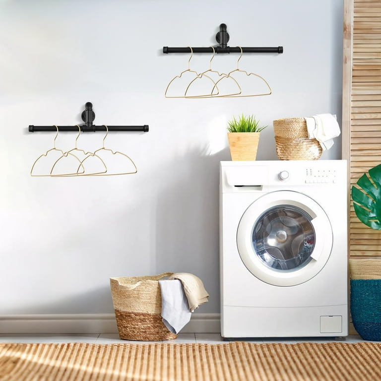 Industrial Pipe 20'' L Clothes Rack, Wall Mounted Heavy Duty